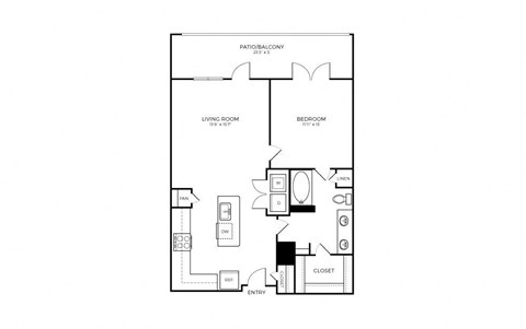 A3-1 Floor Plan at Addison Medical Center Apartments, Texas